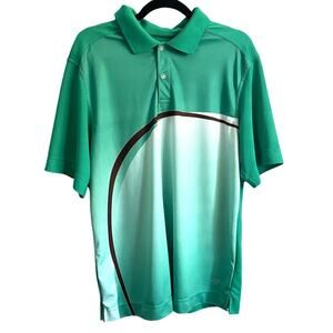 Callaway X Series Polo Shirt Mens Large Green Gradient Ombre Golf Performance